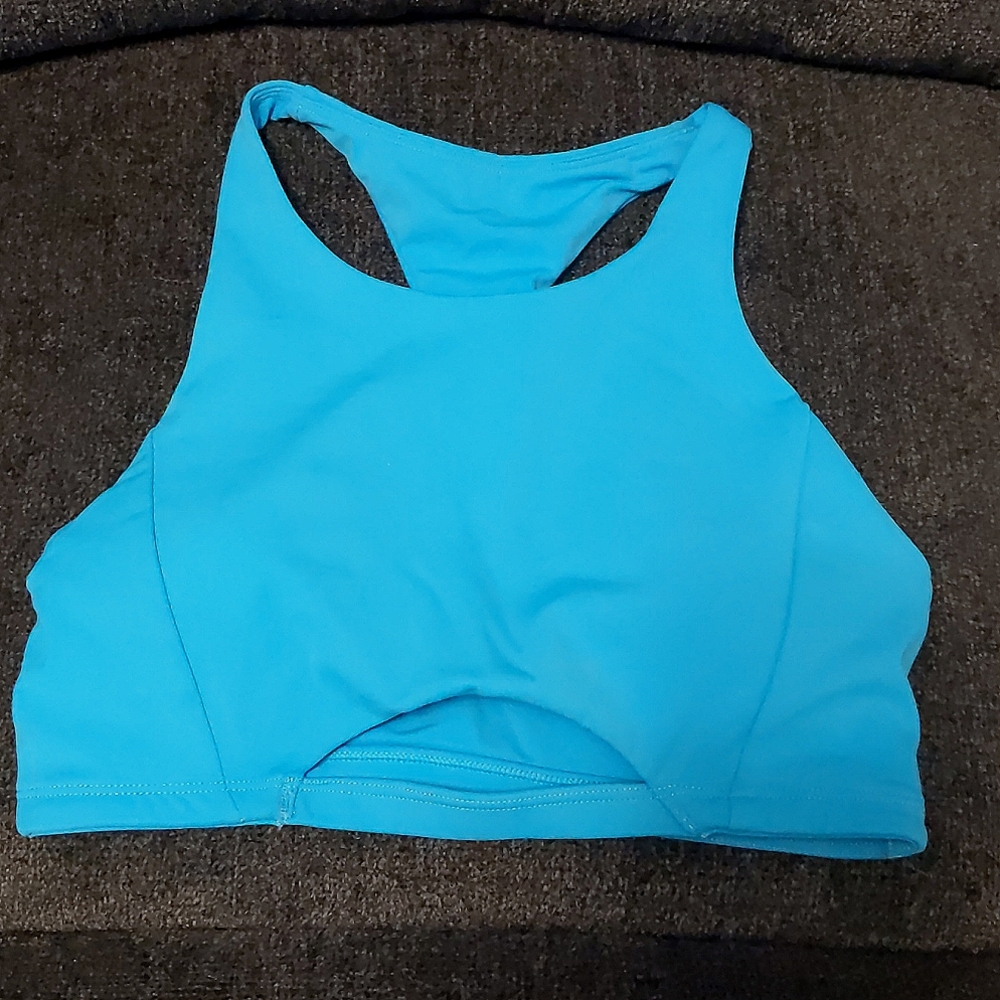 Alphalete pulse keyhole sports bra pacific blue xs